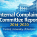 Internal+complaints+committee+report+2014-2020+central+university+of+kashmir: Understanding the Institutional Record, Context, and Public Accountability Internal+complaints+committee+report+2014-2020+central+university+of+kashmir